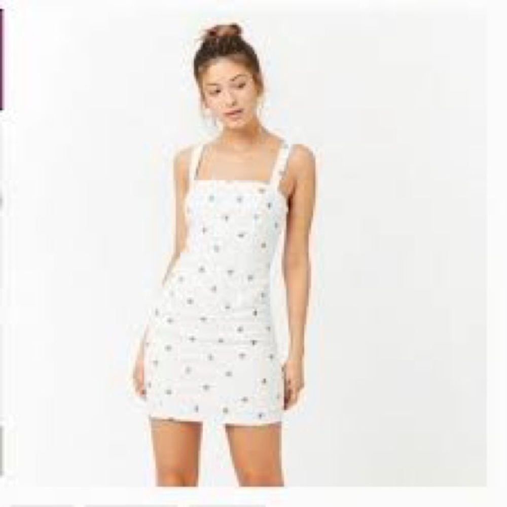 Forever 21 White Dress with cherry Design